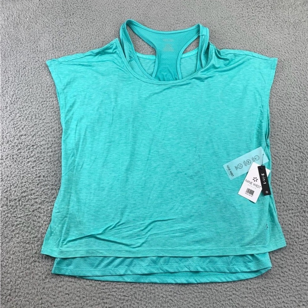 Nwt Nine West 2-in-1 teal yoga tank top